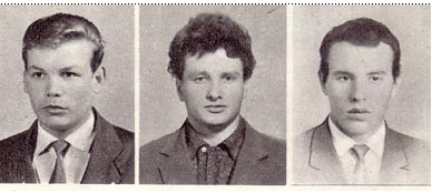 М. А. Болдырев, О. Я. Лозовик, Р. М. Уваров – исполнители номера «Полет с лопингом»