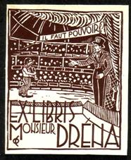 Книжный знак режиссера «Медрано» Жана Дрена