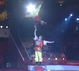 Kun Ming Acrobatic Act. China. Трио акробаты на шаре. Китай