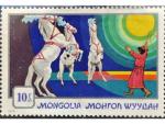 Монгольский цирк. Почтовая марка. | Виртуальный музей цирка.